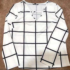White & Black Blouse